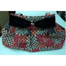 African Print Black Bow Millie Bag